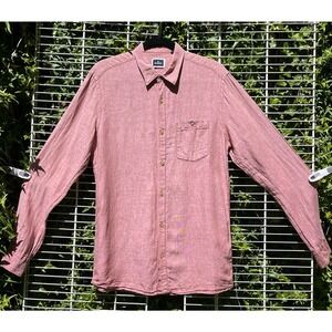 Men's Blackberrys Button-Down Long-Sleeve Shirt 100% Linen Size Large